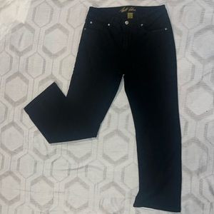 Bill Blass Women’s Black Stretch Denim Straight Leg Bootcut Jeans sz 12